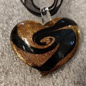 Venezia Italy Glass Heart Necklace